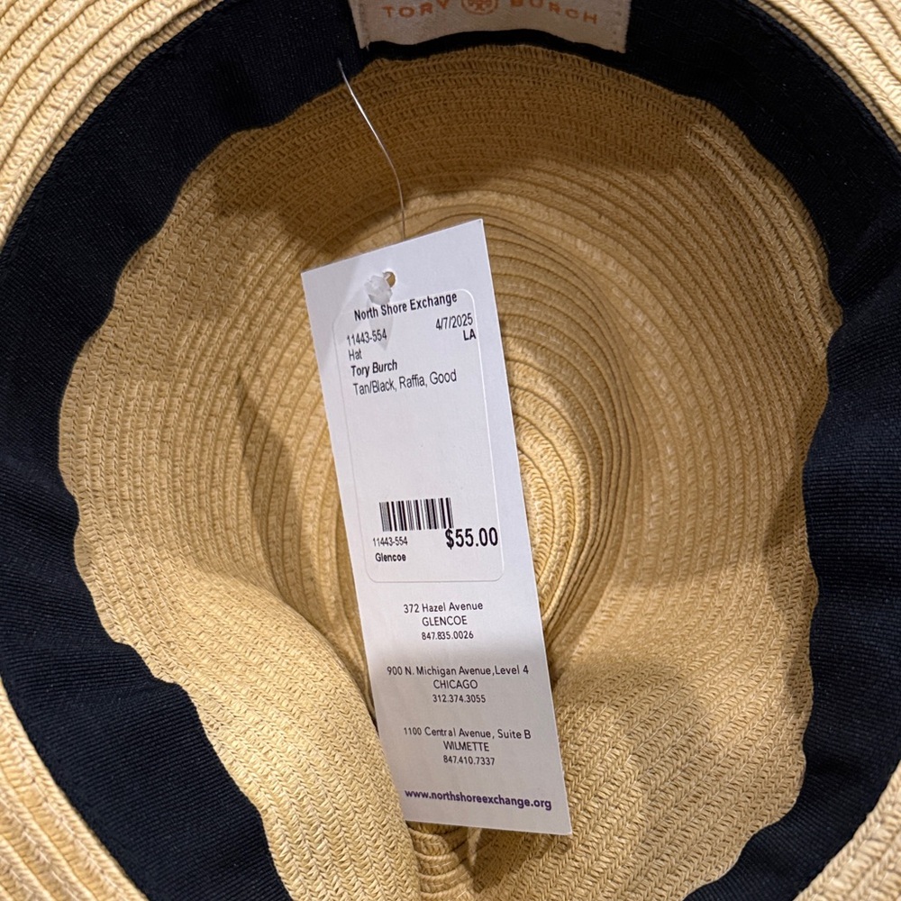 Tory Burch Tan Fedora Hat with Black Grosgrain Trim - Picture 3 of 5